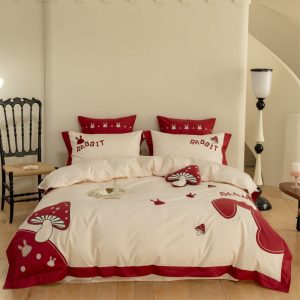 Four-piece set long wool cotton towel embroidered